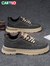 卡帝樂(lè )鱷魚(yú)（CARTELO）男鞋春季2026潮工裝鞋子男士百搭板鞋男厚底休閑馬丁鞋 灰色 43 曬單實(shí)拍圖