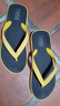 PANIAPANIA泰國進(jìn)口天然橡膠人字拖綠底綠帶鞋男夏季休閑沙灘夾腳 黑底黃帶 42-43 曬單實(shí)拍圖