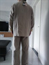 宜色家雙層紗100%純棉睡衣男女士25秋季新款全棉高端家居服布衣七夕禮物 翻領(lǐng) -米色 （男款） XL （女140-160斤/男160-180斤） 曬單實(shí)拍圖