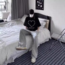 羅蒙休閑褲男2025秋季新款百搭潮流垂感寬松直筒運動(dòng)闊腿長(cháng)褲子男 926黑色 XL 曬單實(shí)拍圖