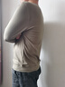 貓人【羊毛萊賽爾】中高領(lǐng)打底衫男士秋冬新款黑色薄款保暖長袖針織衫 曬單實拍圖