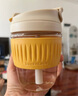 樂扣樂扣 手持咖啡杯玻璃杯便攜式吸管杯隨手杯杯茶水杯子350ML綠色 曬單實拍圖