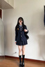 源菲埡小西裝外套女2025新款學(xué)院風(fēng)jk制服西服裙職業(yè)正裝套裝大學(xué)生 （女）單件藏青色西裝 L 曬單實(shí)拍圖