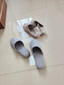 無(wú)印良品（MUJI）男女通用 棉法蘭絨 厚底拖鞋 男鞋女鞋秋冬季 家居鞋 米色格紋 24 cmM/38碼(2.0) 曬單實(shí)拍圖