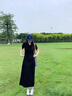 魯雅爾法式高級短袖連衣裙女夏季收腰顯瘦黑色長(cháng)裙設計感正肩POLO領(lǐng)裙子 黑色 L 建議105斤到120斤 曬單實(shí)拍圖