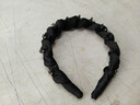 薇施妮（WEISHINI）巴黎王妃發(fā)箍新款輕奢壓發(fā)高質(zhì)感頭箍氣質(zhì)小香風(fēng)手工串珠發(fā)捆頭飾 1#水鉆布藝發(fā)箍-黑色  A04-301 曬單實(shí)拍圖