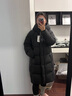 坦博爾【反季爆款】熱賣(mài)連帽羽絨服女中長(cháng)款加厚保暖上衣外套TBF530780J 黑色 160/84A 曬單實(shí)拍圖