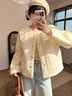 森馬（Semir）棉服女肌理菱格內搭寬松慵懶風(fēng)2025冬季新款抽繩輕薄棉衣百搭 奶白10536 M 曬單實(shí)拍圖
