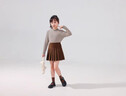 moonkids女童半身裙毛呢裙子秋冬寶寶2025新款百褶裙兒童短裙冬季加厚裙褲 兩條裝【4369咖色+4382綠格】 130 cm 曬單實(shí)拍圖