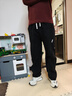 頂峰保羅（Dingfengbaoluo）純棉工裝褲男復古百搭美式休閑痞帥彎刀闊腿長(cháng)褲子ZX02黑色XL 曬單實(shí)拍圖