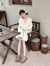 百麗（Belle）復古可愛(ài)大頭休閑靴女2025冬新商場(chǎng)同款真皮厚底短靴E5D2DDD5 杏色 37 曬單實(shí)拍圖