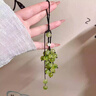 右客青提葡萄掛件鈴蘭花手工diy材料包小清新手機鏈包掛飾創(chuàng)意鑰匙扣 青提葡萄+鈴蘭花材料包【可做2個】 曬單實拍圖