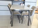 德利豐巖板餐桌家用意式極簡(jiǎn)現代簡(jiǎn)約長(cháng)方形不銹鋼餐桌小戶(hù)型飯桌椅組合 【一桌四椅】1.6米桌+克雷椅 曬單實(shí)拍圖