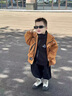 G.DUCKKIDS童裝兒童沖鋒衣三合一可拆卸春秋冬款男童外套夾克中小童男孩衣服 褐色 【三合一】 120 cm 曬單實(shí)拍圖