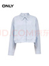 ONLY2025夏季新款簡(jiǎn)約質(zhì)感刺繡純棉寬松短款翻領(lǐng)外套女|125236009 A41冰藍色 S 曬單實(shí)拍圖
