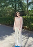 塔馳密司（touchmiss）簡約顯瘦喇叭褲女2025秋季新款通勤微喇牛仔褲 米白色 加長 S 曬單實(shí)拍圖