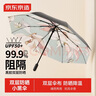 京東京造 小布丁Plus+破曉白茶 太陽(yáng)傘女雙層黑膠遮陽(yáng)三折防曬傘 曬單實(shí)拍圖