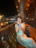 沙灘裙女海邊度假長裙旅游拍照超仙斜肩掛脖無袖大擺吊帶連衣裙夏 淺綠色長款 S 曬單實拍圖