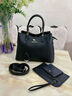 雪愛(ài)袋鼠品牌真皮女包2025新款軟牛皮中年媽媽大容量手提包秋冬單肩斜挎包 黑色【禮盒+手包卡包】 曬單實(shí)拍圖