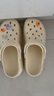 名創(chuàng)優(yōu)品（MINISO）洞洞鞋男女夏季外穿涼鞋防滑厚底踩屎感包頭涼拖鞋 卡其+海洋星星 曬單實拍圖
