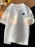 頂峰保羅（Dingfengbaoluo）港風(fēng)短袖T恤男夏季寬松透氣字母刺繡慵懶風(fēng)內搭上衣JC102白色L 曬單實(shí)拍圖
