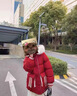 25年胖mm200斤加肥加大碼羽絨服女新年紅中國風(fēng)短款連帽羽絨外套 新年紅（狐貍毛領(lǐng)） XL 90斤-140斤 曬單實(shí)拍圖