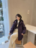 衣典零一（LEDIALYI）加絨派克棉服女中長(cháng)款冬季2025新款女裝時(shí)尚百搭棉衣加厚保暖外套 紫色 M 曬單實(shí)拍圖