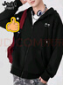 JEEP SPIRIT吉普衛衣男秋季開(kāi)衫外套男士連帽夾克長(cháng)袖上衣男黑色L 曬單實(shí)拍圖