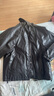 凱撒（KAISER）皮衣男頭層油蠟牛皮鵝絨服2025冬季新款連帽拉鏈款活里活面皮外套 黑色 XL (175) (適合125-140斤) 曬單實(shí)拍圖
