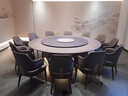 電動(dòng)餐桌大圓桌燈帶款帶巖板轉盤(pán)酒店飯店會(huì )所餐廳包廂20人圓餐桌 手動(dòng)-1.2米直徑+轉盤(pán)（6人位） 曬單實(shí)拍圖
