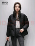雪中飛輕薄鵝絨羽絨服女短款顯瘦簡(jiǎn)約保暖2025冬季新款立領(lǐng)外套黑色XL 曬單實(shí)拍圖