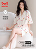 貓人（MiiOW）純棉睡衣女款夏季帶胸墊短袖可外穿可愛(ài)家居服套裝夏 曬單實(shí)拍圖