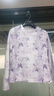 SUSTYLE奢侈高端品牌女裝高檔圓領(lǐng)紫色蝴蝶水溶印花長(cháng)袖T恤春夏上衣內搭 四葉草 XL  120-129斤 曬單實(shí)拍圖