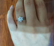 AVHE鉑金950金鉆戒圍鑲雪花雙臂培育鉆石戒指戒結婚禮物七夕送女 鉑金鉆戒雙臂雪花-50分主鉆 曬單實(shí)拍圖