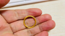 周六福（ZLF）  黃金戒指男女款足金可疊戴素戒指環(huán)單個(gè)三生三世 計價(jià) 沙面11號 - 2.38g 曬單實(shí)拍圖