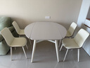 帕沙曼餐臺奶油風(fēng)巖板餐桌小戶(hù)型長(cháng)方兩用伸縮餐桌椅組合簡(jiǎn)約白色 1126Y 【啞光純白】1.3米餐桌1126Y+4椅 6404Y 曬單實(shí)拍圖