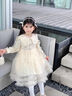 安妮優(yōu)兒（Anneyol）女童連衣裙冬裝小女孩秋冬款加絨裙子2025新款兒童秋季穿搭公主裙 香檳色春秋款 130 曬單實(shí)拍圖