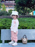 幼歌（YOUGE）嬰幼兒2025秋季親膚透氣遮陽(yáng)帽寶寶卡通小動(dòng)物漁夫帽潮米白小兔48cm(1-3歲/適合頭圍46-50cm) 曬單實(shí)拍圖
