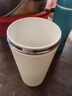 陶瓷內膽咖啡杯非涂層真陶瓷保溫杯便捷桌面雙飲杯戶(hù)外隨行水杯子 典雅白 曬單實(shí)拍圖