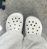 卡駱馳（CROCS）洞洞鞋貝雅卡駱班輕便耐磨一腳蹬休閑鞋|205089 白/深藍-126 39 (240mm) 曬單實(shí)拍圖