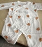 貝瑞加（Babyprints）嬰兒連體衣2件裝新生寶寶蝴蝶衣長袖護(hù)肚連身衣滿月服 小熊59 曬單實(shí)拍圖