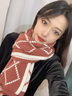 viney圍巾女秋冬季2025新款圍脖女披肩加厚保暖生日情人節禮物送女友 紅配米-高端禮盒裝 曬單實(shí)拍圖