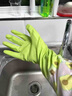 JCZS日本加絨手套洗碗家務(wù)廚房耐用橡膠皮洗衣服防水女士干活專(zhuān)用 【2雙裝】52cm厚絨款-黃色+綠色(0異味/不移 S 曬單實(shí)拍圖