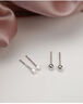 DAISY DREAMs999足銀耳釘女迷你養耳洞耳棒防堵針高級耳骨釘睡覺(jué)免摘耳環(huán)耳飾 方塊+圓頭各1對【999銀】 曬單實(shí)拍圖