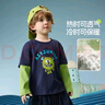 ASK JUNIOR【假兩件】?jì)和L(cháng)袖T恤25秋季中大童怪獸圖案體恤打底衫男童上衣 曬單實(shí)拍圖