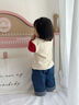 幼歌（YOUGE）嬰幼兒秋季新款撞色插肩袖保暖打底衫寶寶柔軟舒彈長(cháng)袖T 紅色 90 cm 曬單實(shí)拍圖