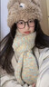 恒源祥圍巾女生冬季韓系可愛(ài)小巧兒童小圍脖護頸加厚保暖軟糯 多色針織圍巾-橘黃 曬單實(shí)拍圖