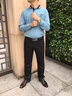 XJSGS官方國際正品牌男士高端休閑褲秋季彈力修身商務(wù)長褲輕奢侈西褲 高檔藏青色【現(xiàn)貨速達(dá)】 春秋款 40 建議【腰圍3尺】 曬單實拍圖