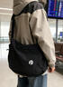 BLACKKISS中美品牌女包斜挎包帆布包餃子包女旅行包休閑包戶(hù)外包男包通用包 黑色大號（建議男生或高個(gè)子女生拍）（優(yōu)質(zhì)版）容量大 曬單實(shí)拍圖