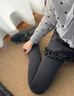 貓人【提臀顯瘦】女士打底褲女加厚保暖高腰連褲襪配裙子外穿秋冬灰色 曬單實(shí)拍圖